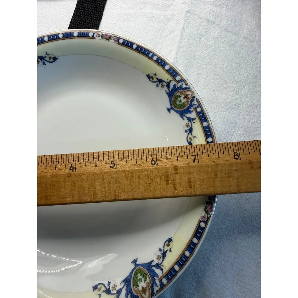 Victoria Czecho-Slovakia Porcelain Covered Butter‎ Dish Blue Cream Floral Gold